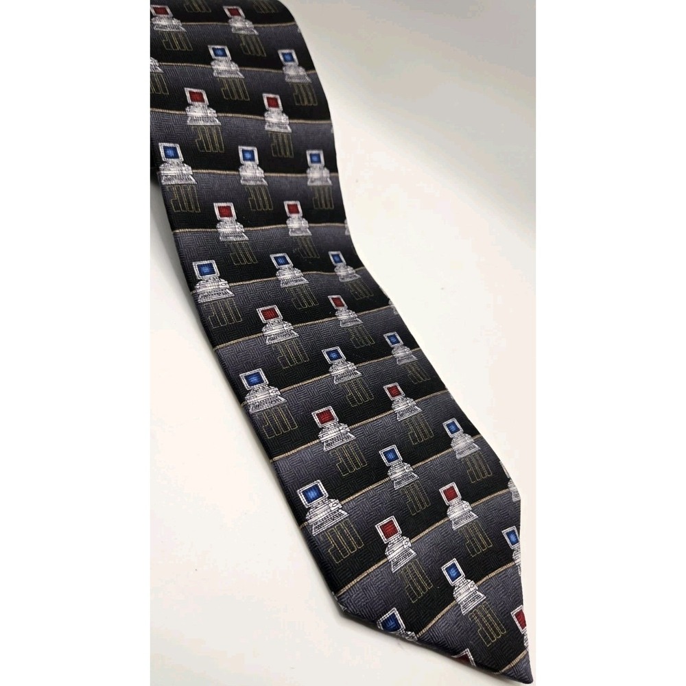 Y2K New Millennium 2000 Computer Novelty Tie Retro Tech Programmer Nerd Tie